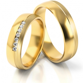 Obrączki ślubne AS285  (kolor złota: żółty)