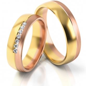 Obrączki ślubne AS285  (kolor złota: żółty / różowy)