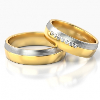 Obrączki ślubne AS285  (kolor złota: żółty / biały)