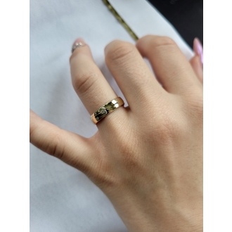 Obrączka ślubna AS314 (kolor złota: żółty, szer. 4,5mm, cyrkonie)