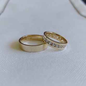 Obrączki ślubne AS84 (kolor złota: żółty, szerokość 5mm)