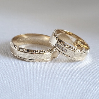 Obrączki ślubne AS2750, szer. 6mm, kolor złota: żółty, poler, oprawa w damskiej K4