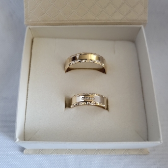 Obrączki ślubne AS2750, szer. 6mm, kolor złota: żółty, poler, oprawa w damskiej K4