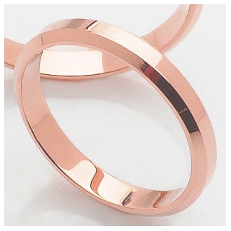 Obrączka ślubna z różowego złota płaska fazowana KRF/R/1