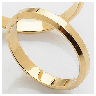 Obrączka ślubna złota fazowana KRF/1 szer. 3mm