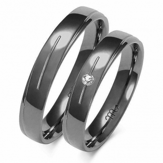 Czarne obrączki srebrne SR45/CZ