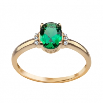 Złoty pierścionek z cyrkoniami