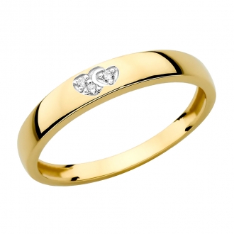Złoty pierścionek zaręczynowy z cyrkoniami PM004