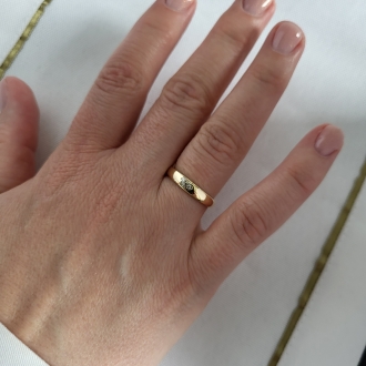 Złoty pierścionek zaręczynowy z cyrkoniami PM004