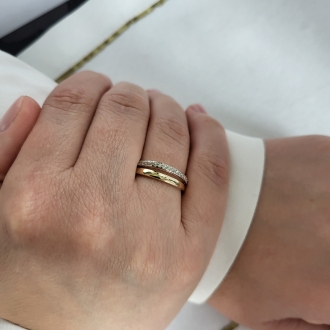 Złoty pierścionek z cyrkoniami PM010