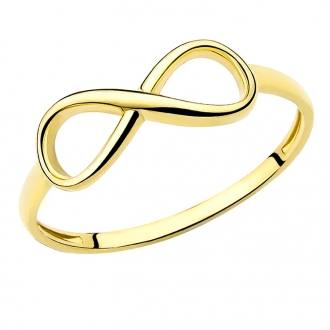 Złoty pierścionek w kształcie nieskończoności PM013