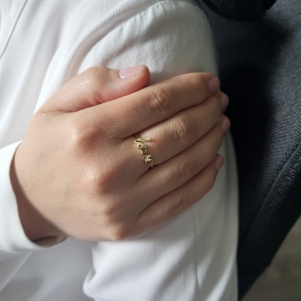 Złoty pierścionek z napisem LOVE PM018