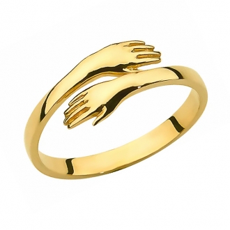 Złoty pierścionek objęcie PM020