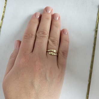 Złoty pierścionek objęcie PM020