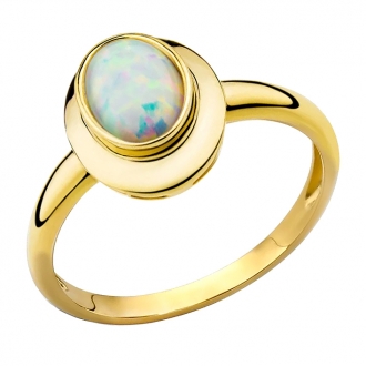 Złoty pierścionek z opalem PM021