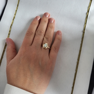 Złoty pierścionek z opalem PM021