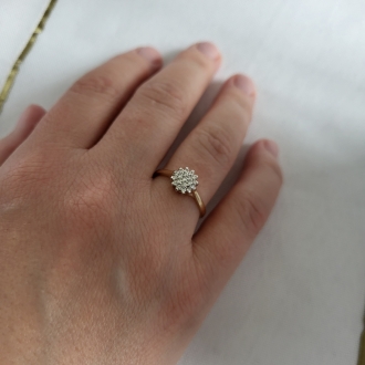 Złoty pierścionek z cyrkoniami PM022