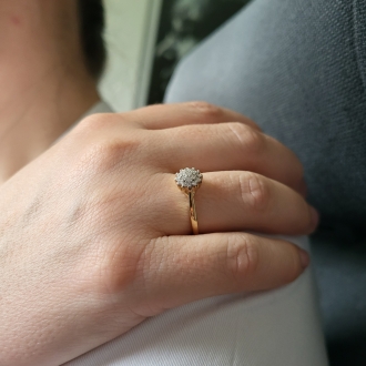 Złoty pierścionek z cyrkoniami PM022