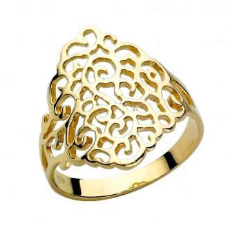 Złoty pierścionek ażurowy PM025