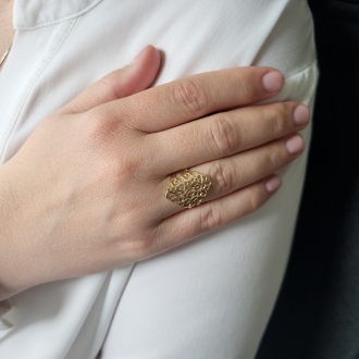 Złoty pierścionek ażurowy PM025