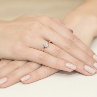 Pierścionek z różowego złota z brylantami 0.22ct BD72/R