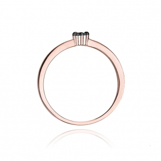 Pierścionek z różowego złota z czarnymi brylantami 0.04ct BD100/CZ/R
