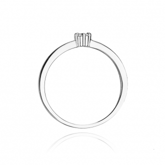 Pierścionek zaręczynowy z białego złota z brylantem 0.04ct BD100/W