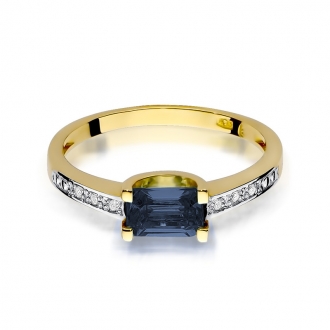 Pierścionek zaręczynowy z szafirem i brylantami BD105S