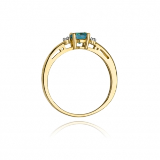 Pierścionek zaręczynowy z topazem i brylantami BD10T