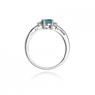 Pierścionek zaręczynowy z topazem i brylantami BD10T
