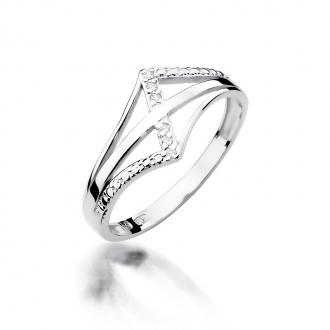 Złoty pierścionek zaręczynowy z brylantami 0.03ct BD114/9K
