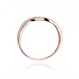 Pierścionek z różowego złota z brylantami 0.10ct BD116/R