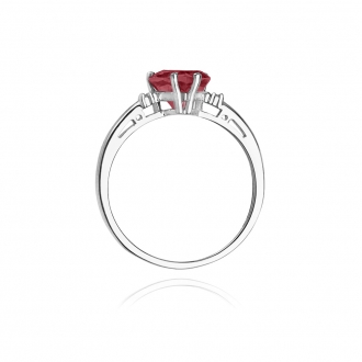 Złoty pierścionek z rubinem i brylantami BD12R