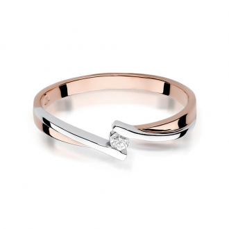 Pierścionek z różowego złota z brylantem 0.04ct BD137/R