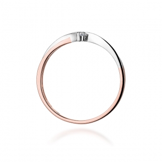 Pierścionek z różowego złota z brylantem 0.04ct BD137/R