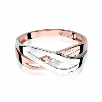 Pierścionek z różowego złota z brylantem 0.10ct BD156/10/R