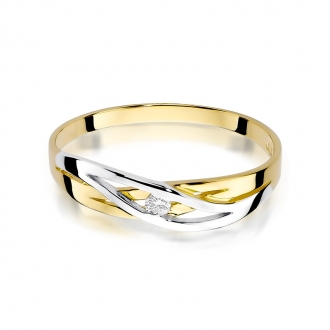 Złoty pierścionek zaręczynowy z cyrkonią BD156/C