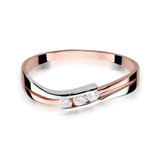 Pierścionek z różowego złota z brylantami 0.12ct BD159/R