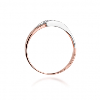 Pierścionek z różowego złota z brylantami 0.12ct BD159/R