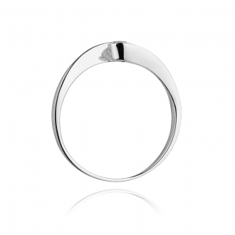 Pierścionek zaręczynowy z białego złota z brylantem 0.13ct BD160/W