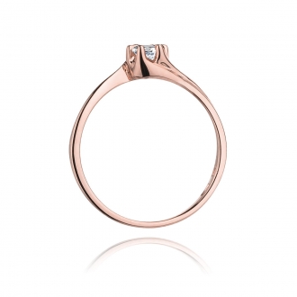 Pierścionek z różówego złota z brylantem 0.10ct BD163/R