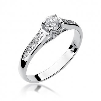 Złoty pierścionek zaręczynowy z brylantami 0.33ct BD16