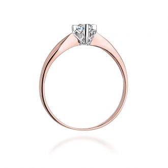 Pierścionek z różowego złota z brylantem 0.12ct BD171/R