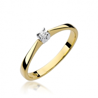 Złoty pierścionek zaręczynowy z brylantem 0.03ct BD175/9K
