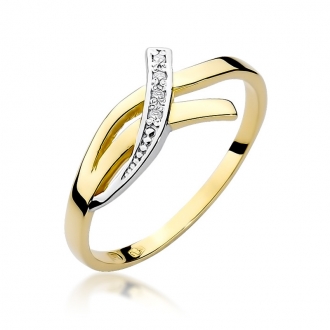 Złoty pierścionek zaręczynowy z brylantami 0.02ct BD179/9K