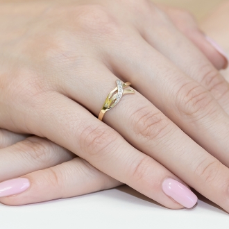 Złoty pierścionek zaręczynowy z brylantami 0.02ct BD179/9K