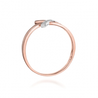 Pierścionek z różowego złota z brylantami 0.02ct BD179/R