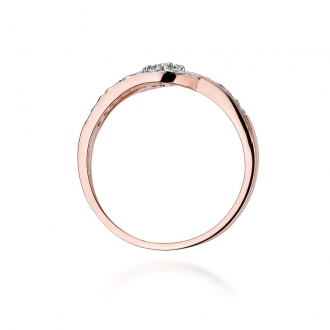 Pierścionek z różowego złota z brylantami 0.17ct BD184/R