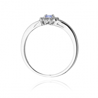 Złoty pierścionek z tanzanitem i brylantami BD185TZ