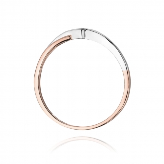 Pierścionek z różowego złota z brylantem 0.10ct BD191B/R